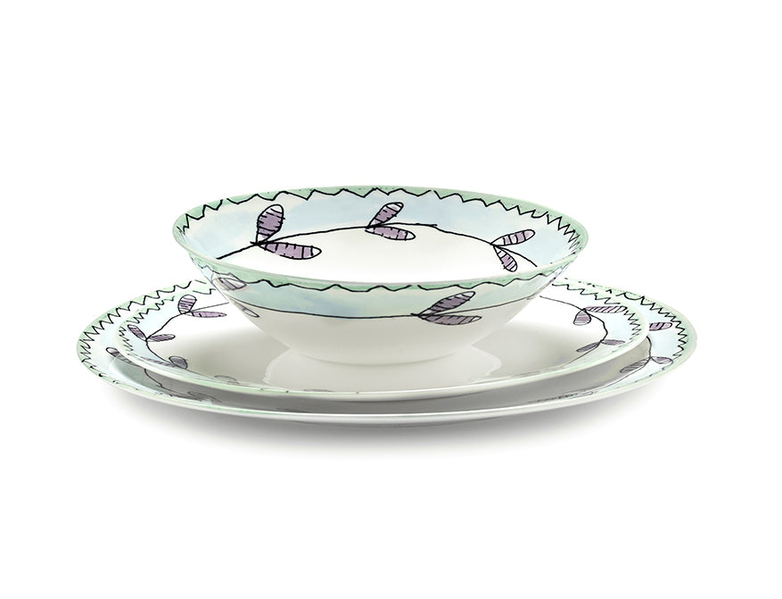 Set aus 2 niedrigen Bowls S Blossom Milk