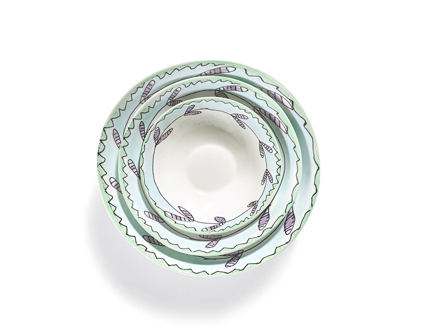 Set aus 2 niedrigen Bowls L Blossom Milk