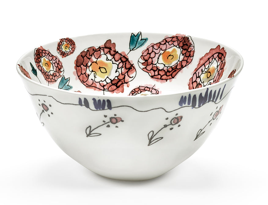 Serving Bowl M Anemone Milk
