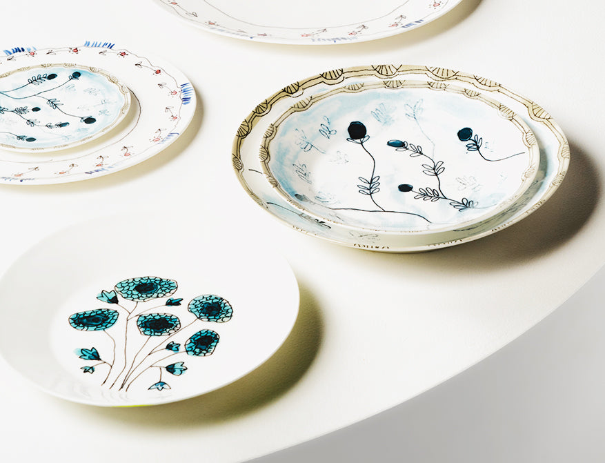 Set aus 2 tiefen Tellern S Anemone Vaniglia