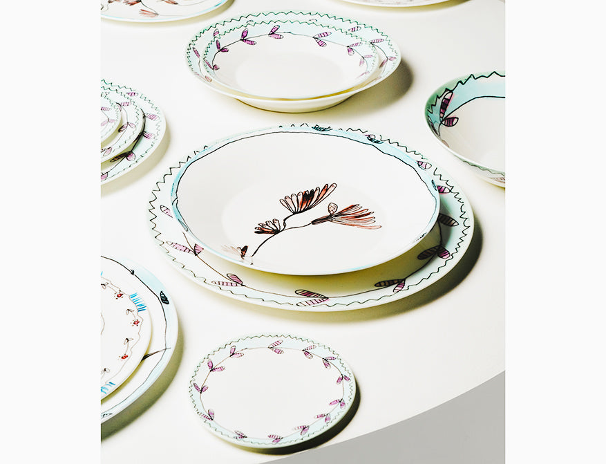 Set aus 2 niedrigen Bowls L Blossom Milk