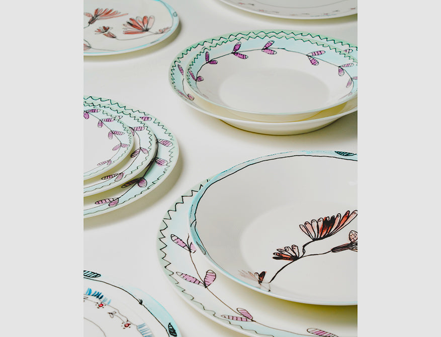 Set aus 2 tiefen Tellern S Blossom Milk