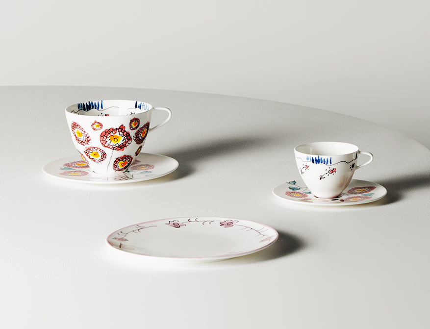 Set aus 2 Kaffeetassen Anemone Milk