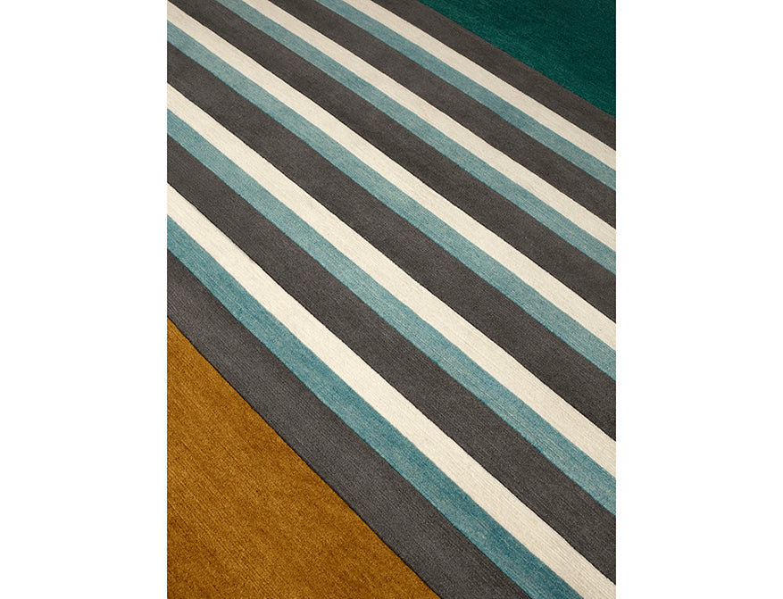 Teppich Les Arcs Bleu Blanc Gris von CC Tapis