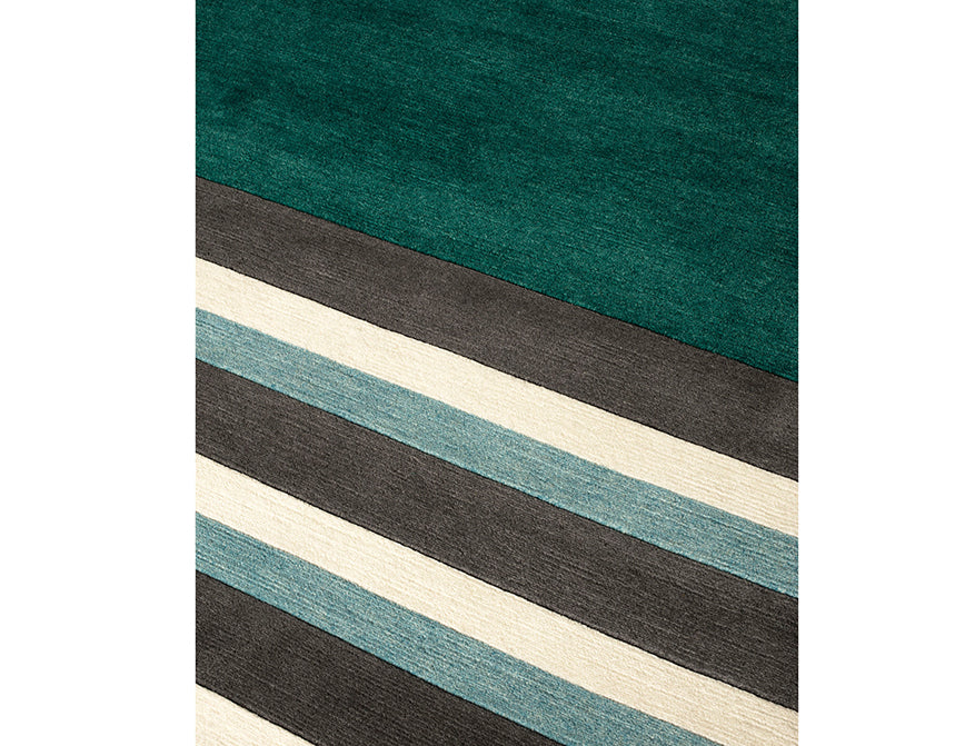 Teppich Les Arcs Bleu Blanc Gris von CC Tapis