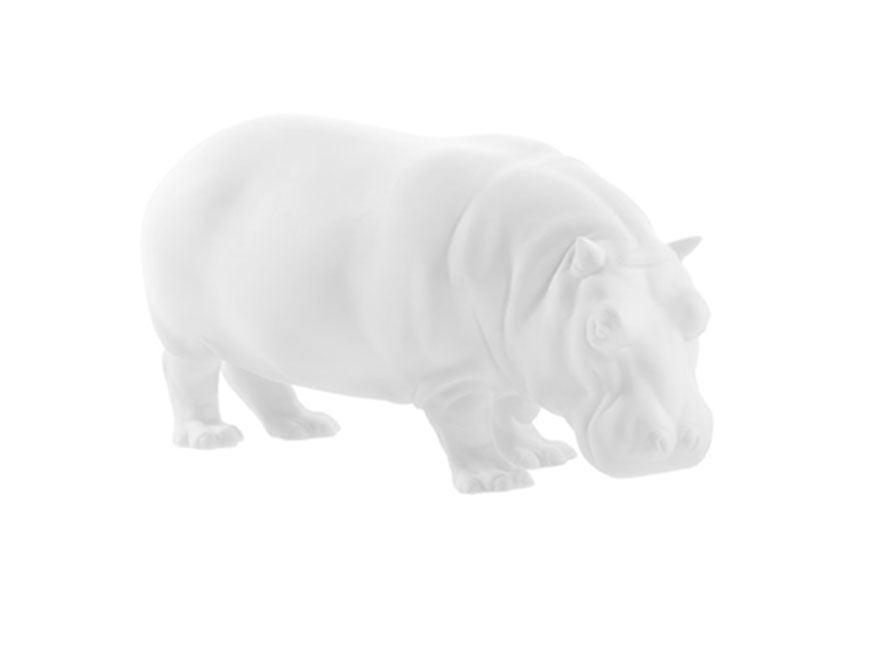 Nilpferd Biskuitporzellan weiß