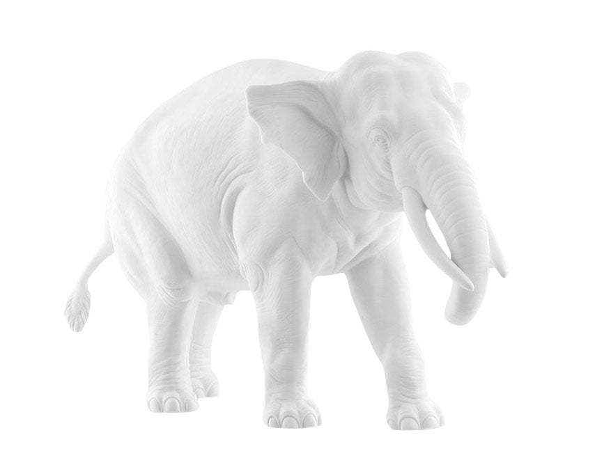 Elefant Djamila Biskuitporzellan weiß
