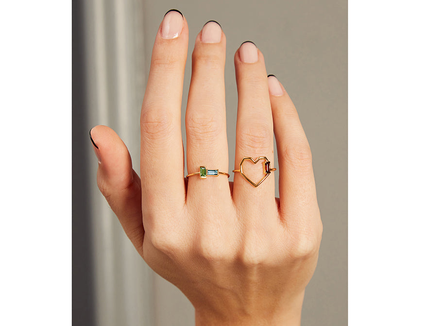 Ring Rolo Aquamarin Peridot von Aliita