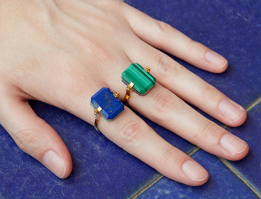 Ring Sandwich Crisopas Lapis Lazuli von Aliita