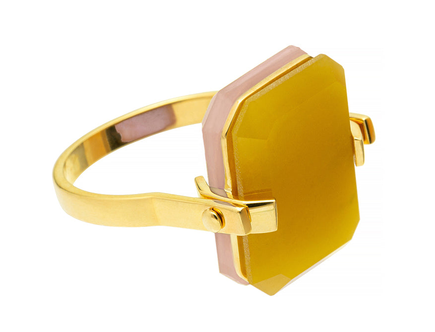 Ring Sandwich Pink Opal Yellow Jade von Aliita