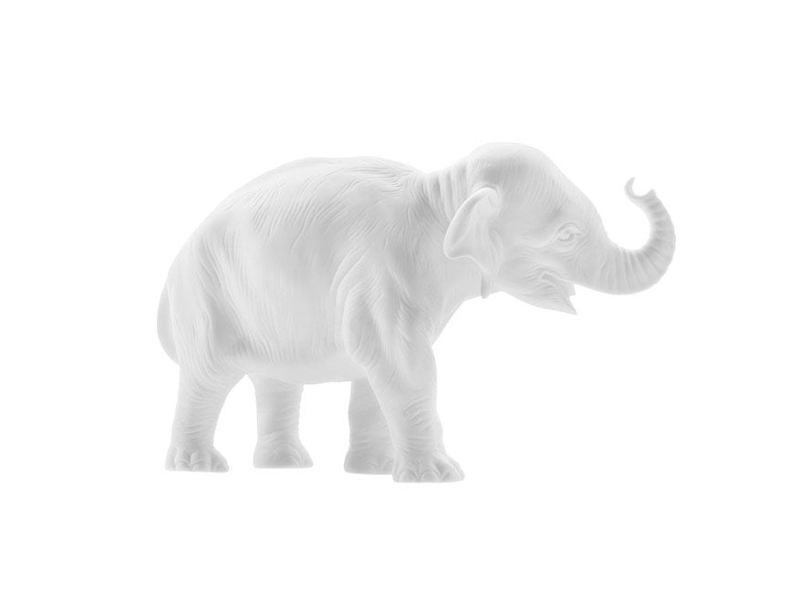 Junger Elefant Hilde Biskuitporzellan weiß