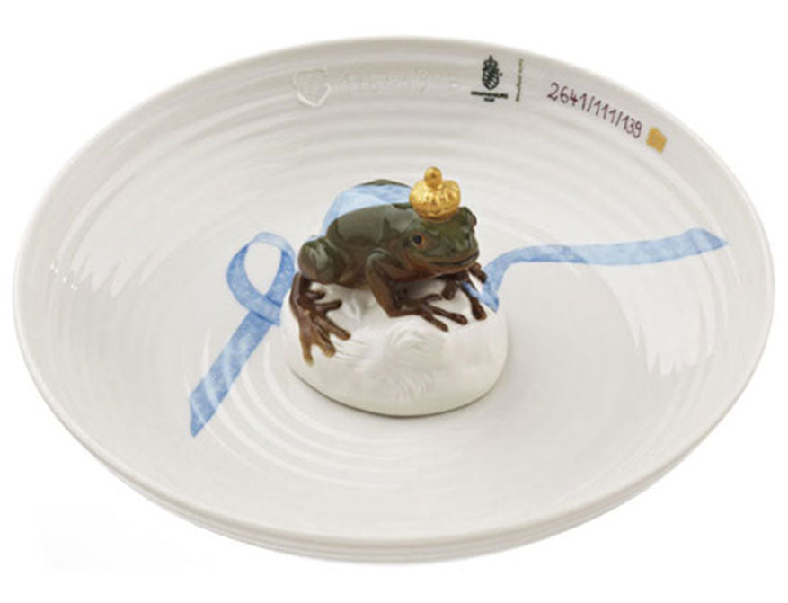 Tierschale Frosch Biskuitporzellan handbemalt und glasiert